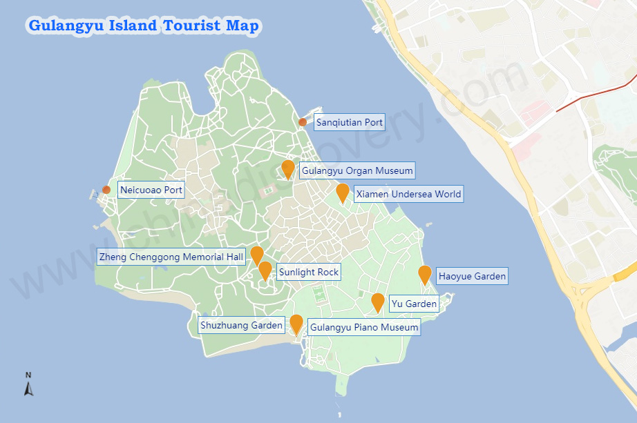 Gulangyu Island Tourist Map