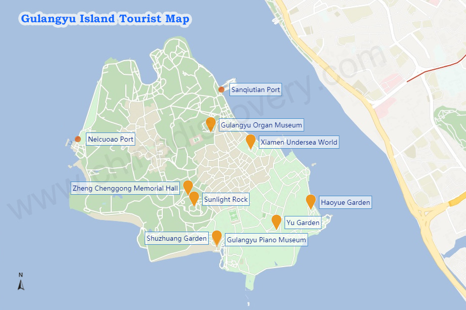 Gulangyu Island Tourist Map 