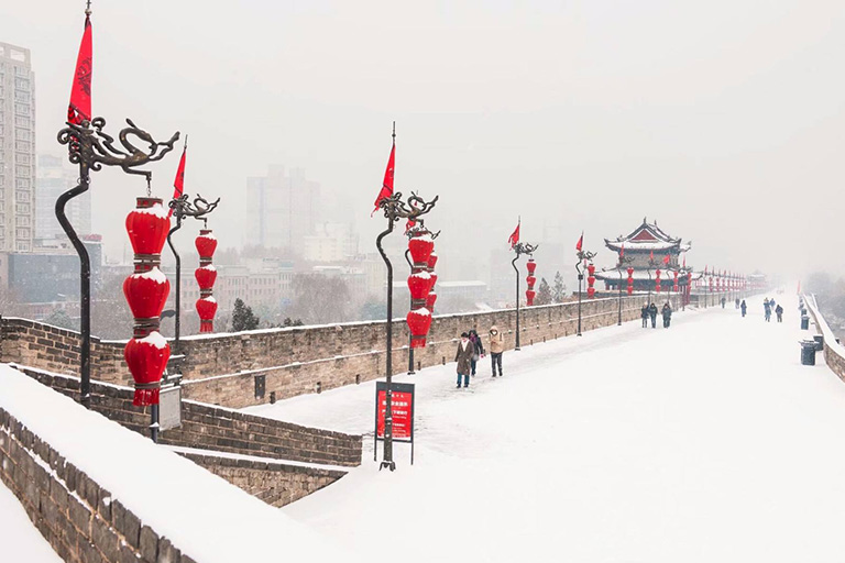 Xian Ancient City Wall in Winter