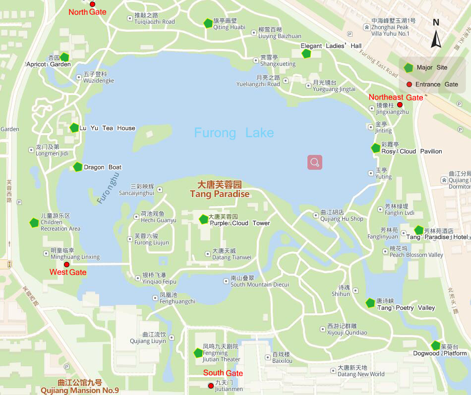 Guide Map of Tang Paradise Theme Park Tang Paradise Xian