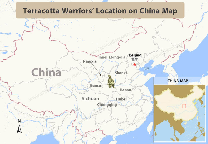 Terracotta Warriors Location on China Map