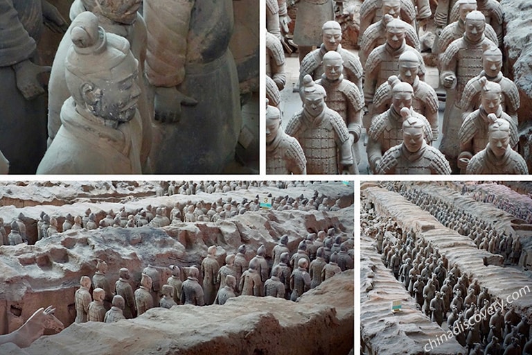 Terracotta Warriors were built by the first emperor of China Qin Shihuang to protect him in his afterlife