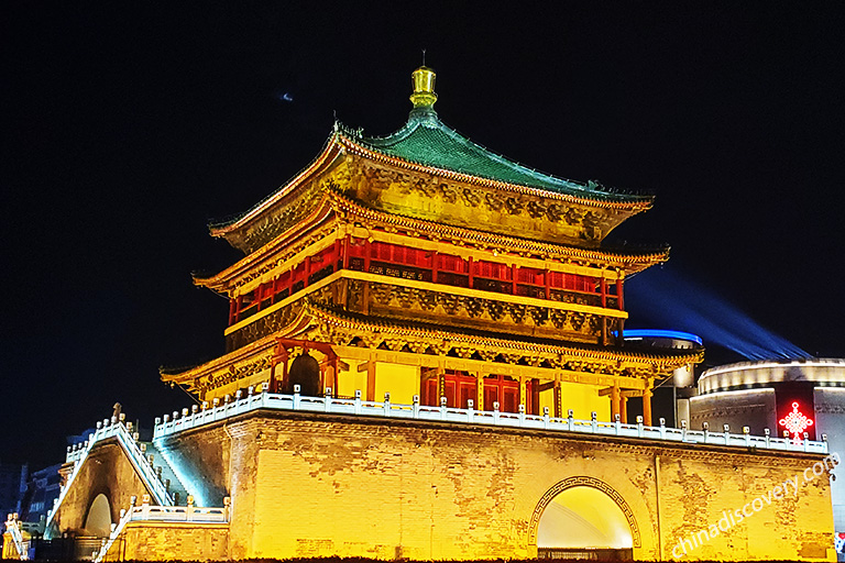 Xian Ancient City Wall in Sunset