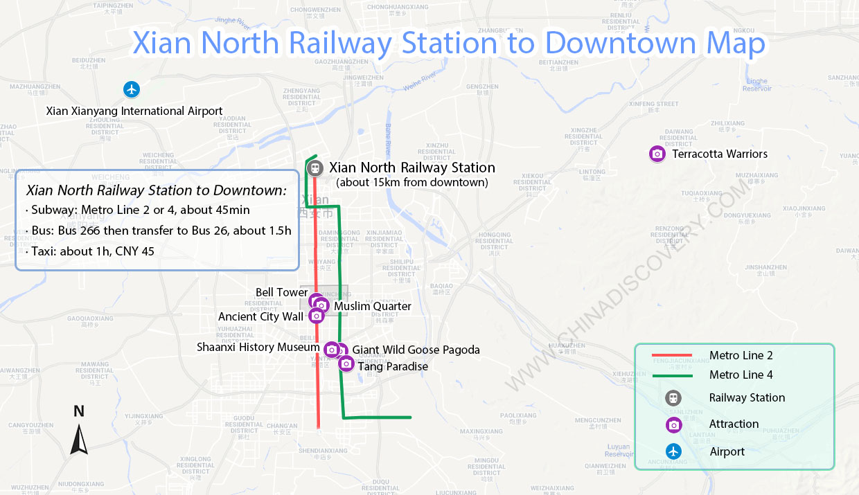 Xian North Railway Station to Xian Downtown