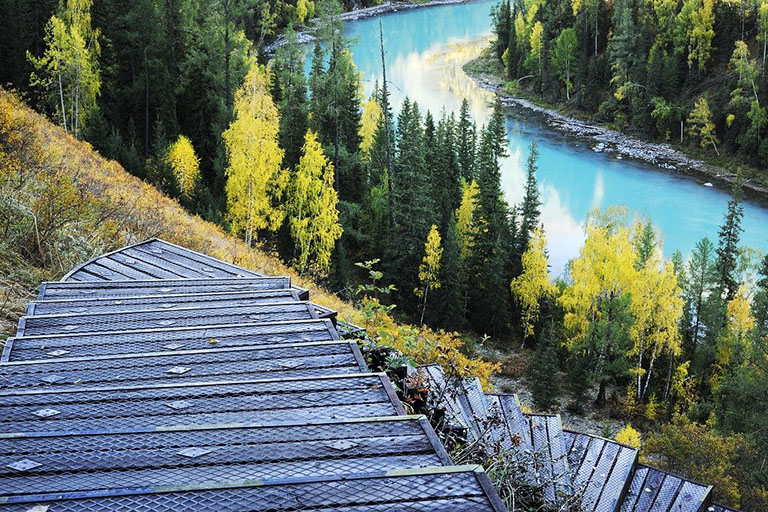 Hiking Path by Kanas Lake Xinjiang Kanas National Geopark