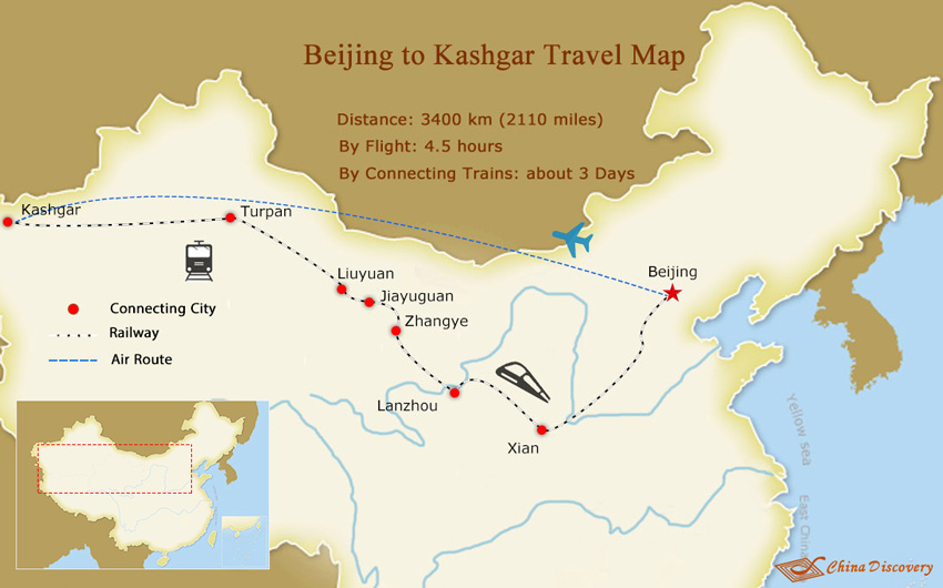Beijing to Kashgar Map