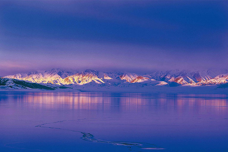 Snow-capped Peaks in Sayram Sayram Lake