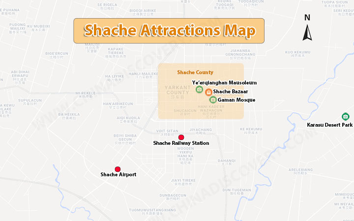 Shache Tourist Attractions Map