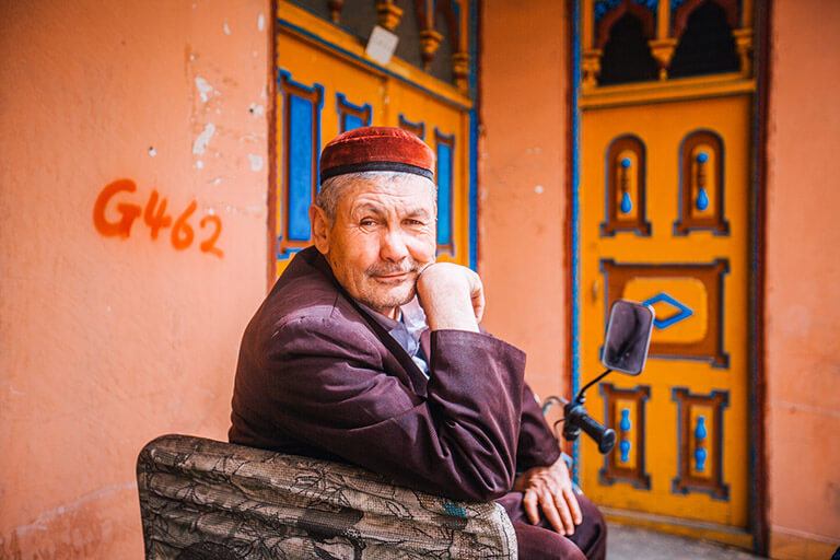 Local old men in Kuqa Old City