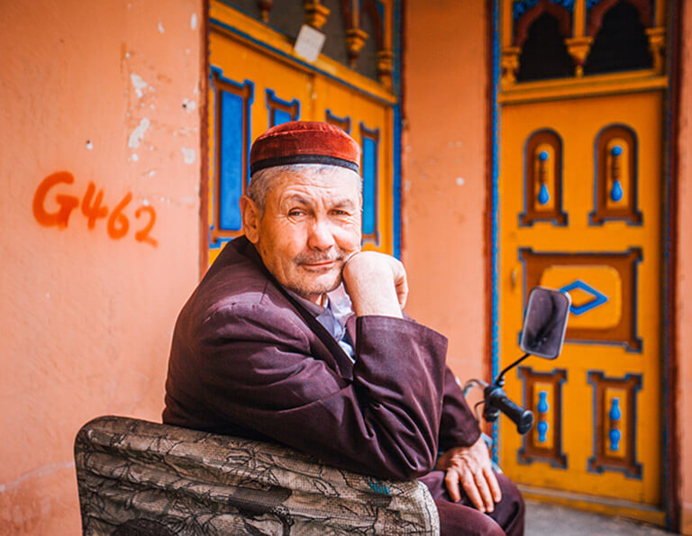 Local old men in Kuqa Old City