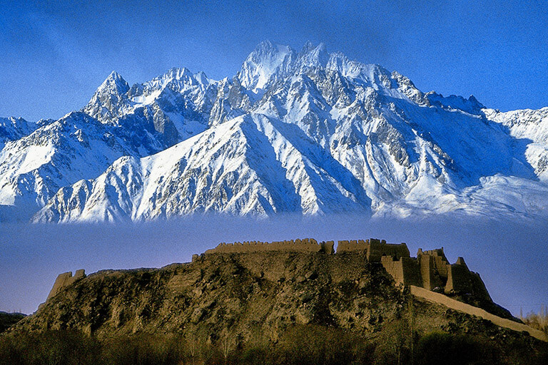 Tashkurgan Fort (Stone City Ruin) in the morning of September