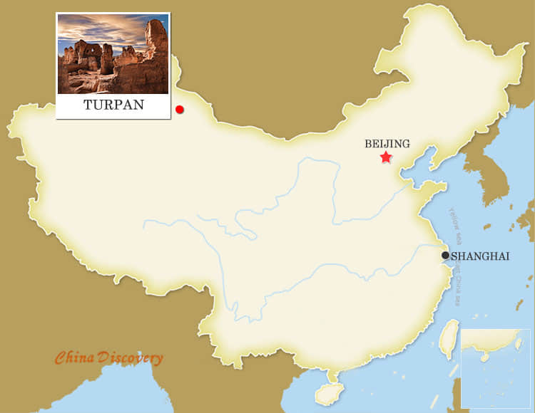 Turpan China Map