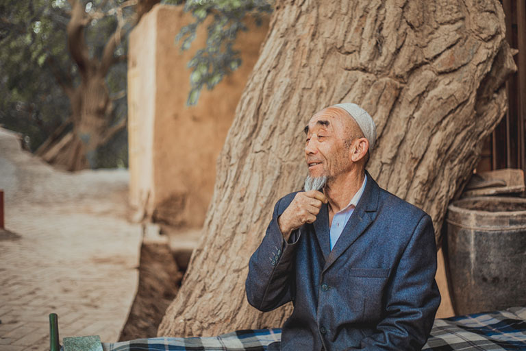 An Old Villager in Mazar Village