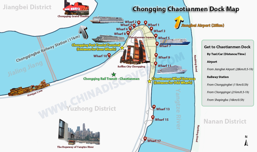 Yangtze River Cruise Port - Chongqing Chaotianmen Port MAp