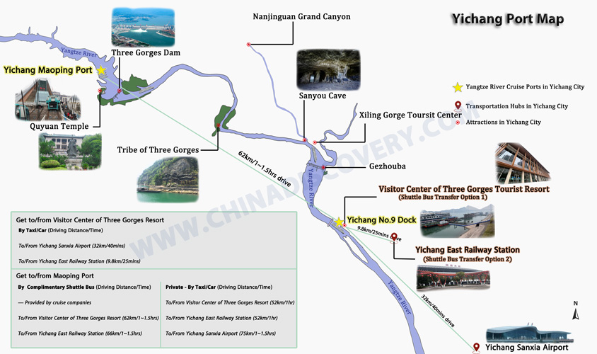 Yichang Port Map and Transfer Yangtze River Map - Yichang Port Map and Transfer