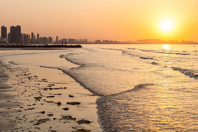 Gold Beach in Sunset Glow Things to Do in Yantai