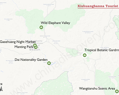 Xishuangbanna Yunnan Map