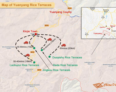 Yuanyang Rice Terrace Transportation Map