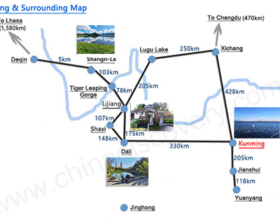 Yunnan Highlights Map