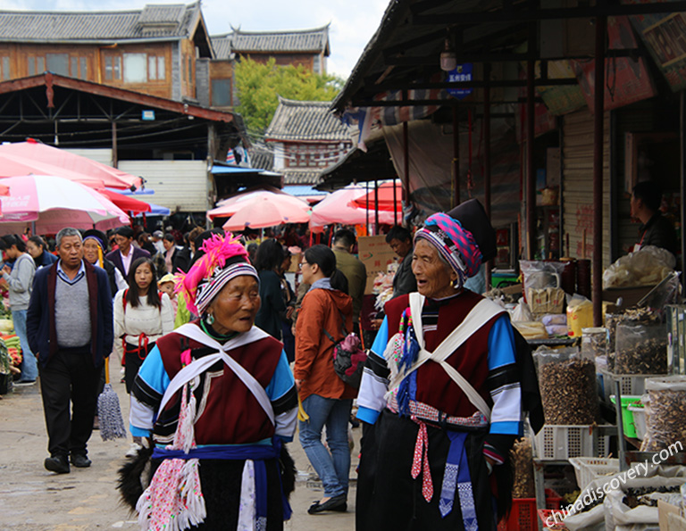 Naxi Old Women in the Ancient Town