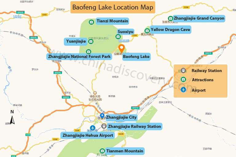 Baofeng Lake Location Map