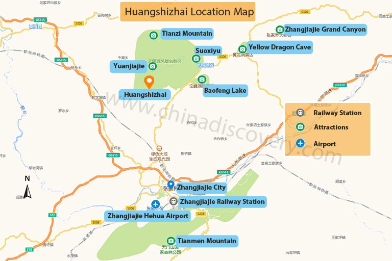 Huangshizhai Location Map