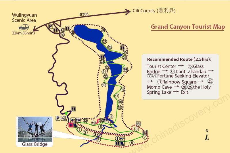 Zhangjiajie Grand Canyon Map