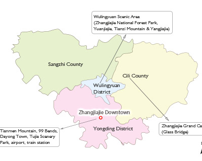 Zhangjiajie City Map