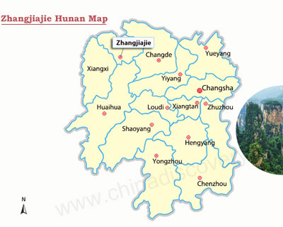 Zhangjiajie Hunan Map