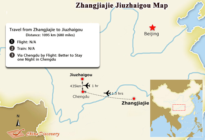 Zhangjiajie Jiuzhaigou Transfer Map