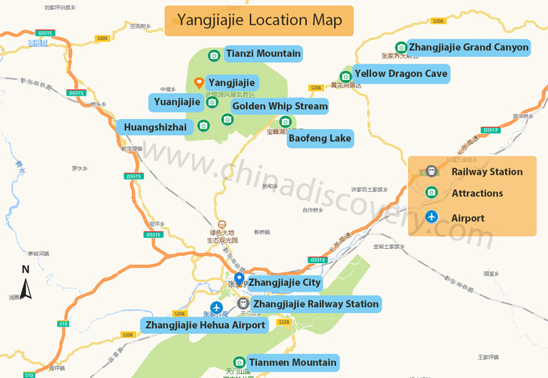 Yangjiajie Location Map