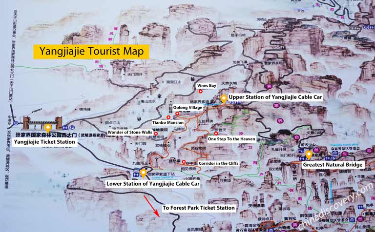 Yangjiajie Tourist Map