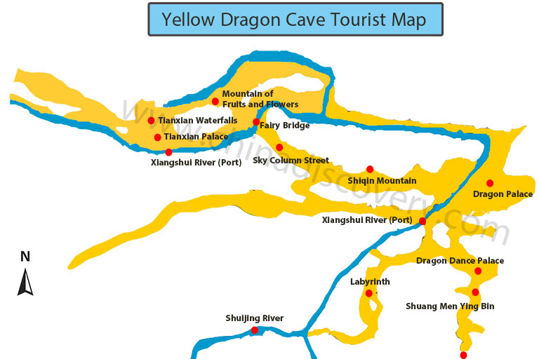 Zhangjiajie Yellow Dragon Cave Tourist Map