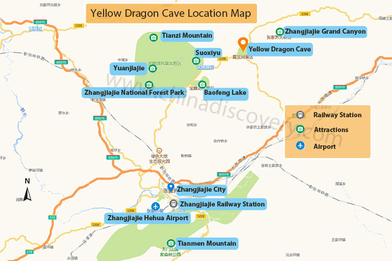 Yellow Dragon Cave Location Map