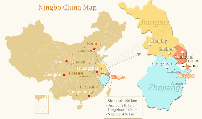 Ningbo China Map