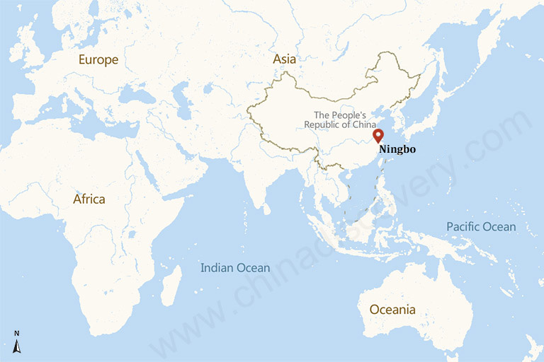 Ningbo Shanghai China Route Map