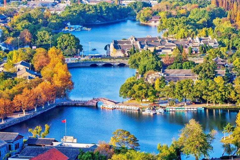 Panoramic View of Ningbo Moon Lake