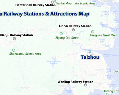 Taizhou Railway Stations & Attractions Map