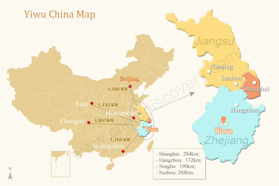 Yiwu China Map