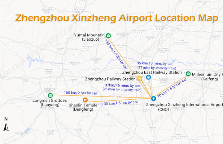 Zhengzhou Airport Map