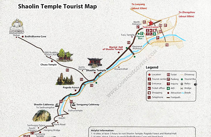 Shaolin Temple Tourist Map