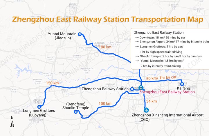 Zhengzhou East Railway Station Map