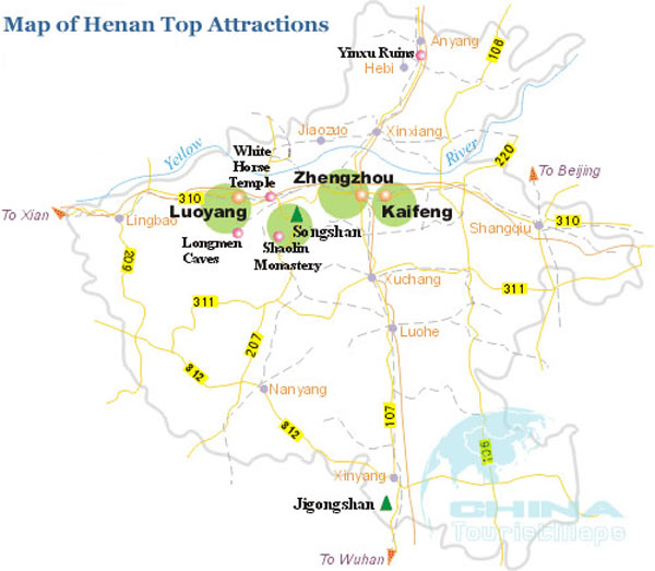 Henan Attraction Map