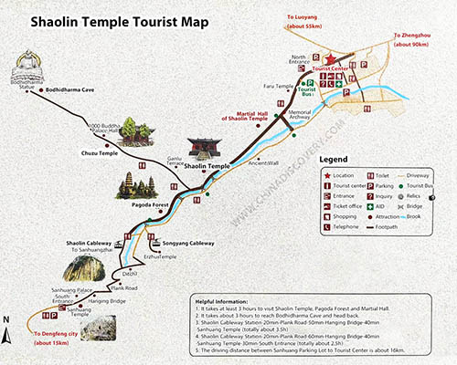 Shaolin Temple Tourist Map