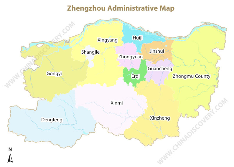 Zhengzhou Administrative Map