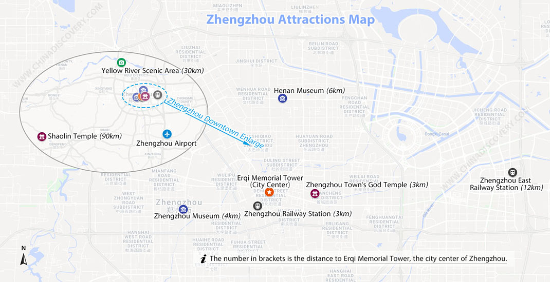Zhengzhou Attractions Map