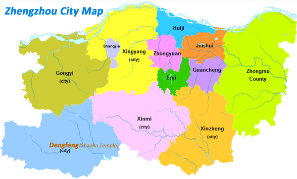 Map of Zhengzhou District