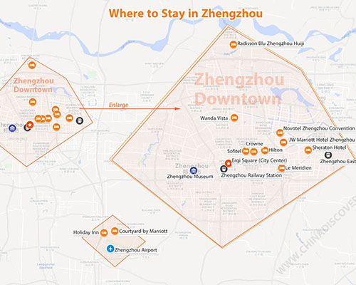 Zhengzhou Accommodation Map