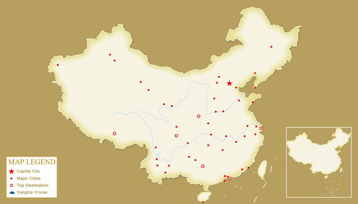 China tourist destinations map